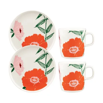 Puutarhakutsut plate Ø20 cm - White-green-orange - Marimekko