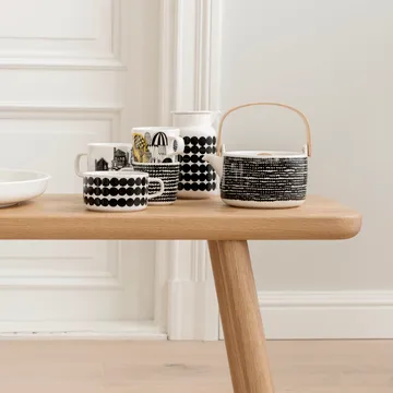 Räsymatto tea cup 25 cl - black-white - Marimekko
