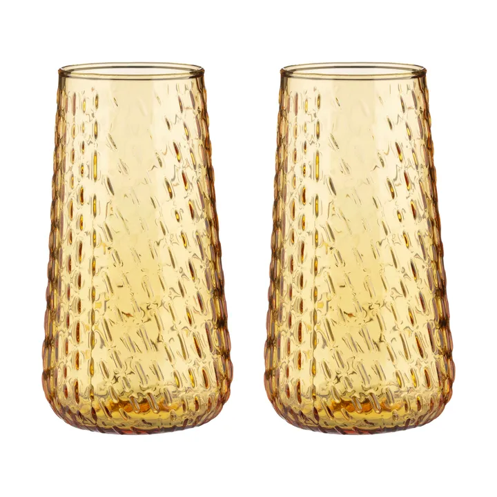 Syksy long tumbler glass 2-pack - Honey - Marimekko
