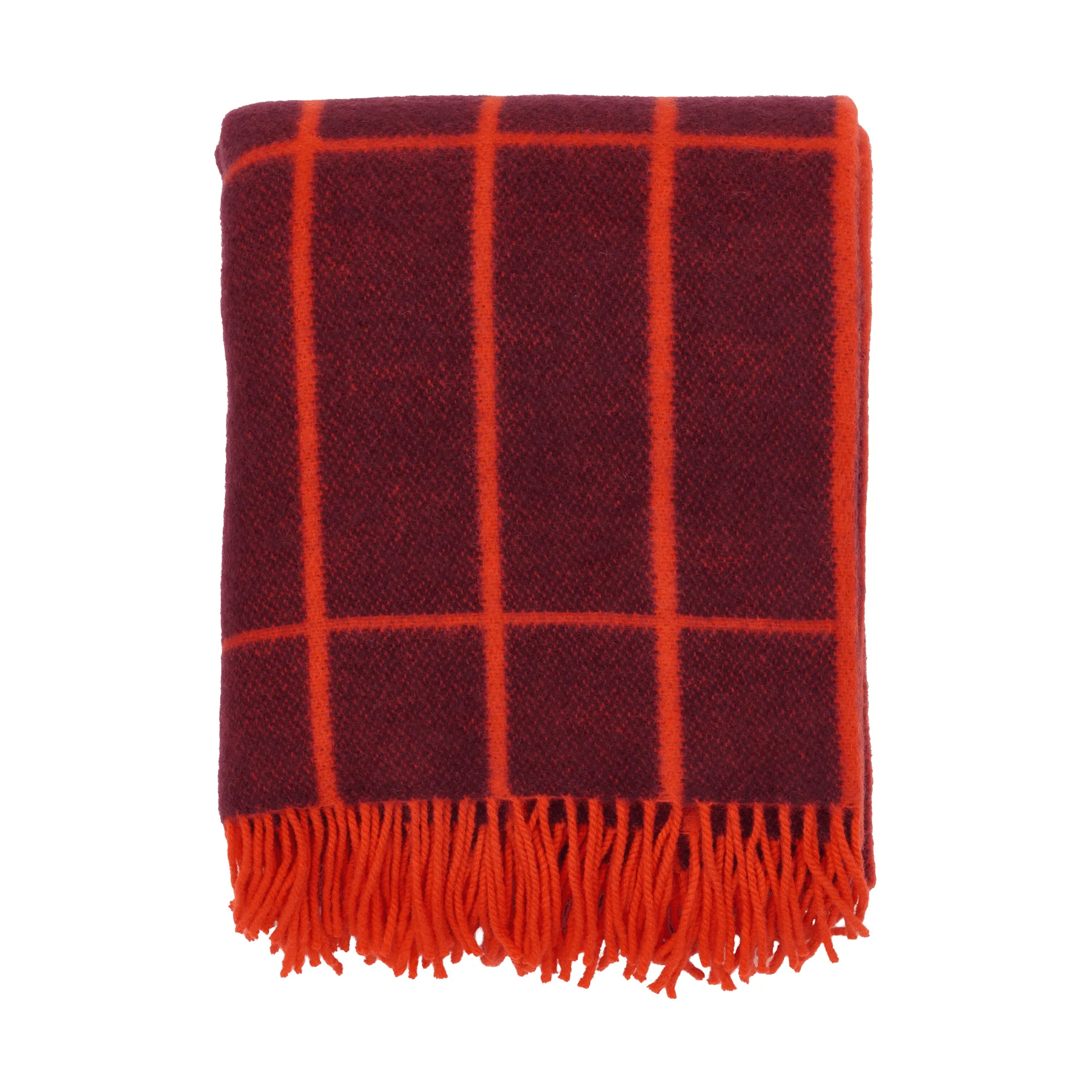 Tiiliskivi throw blanket, Plum-orange red Marimekko