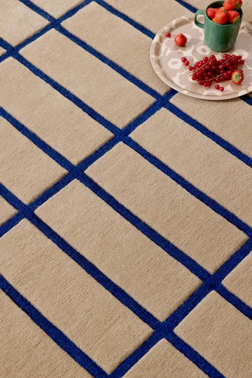 Tiiliskivi wool rug - Bright blue, 250x350 cm - Marimekko