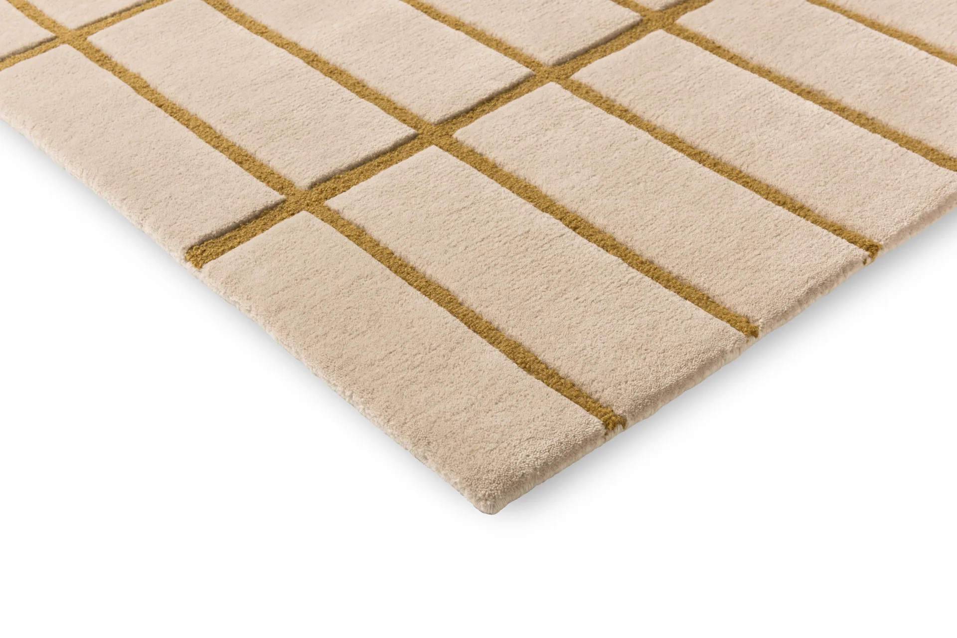 Tiiliskivi wool rug, Bronze yellow, 140x200 cm Marimekko