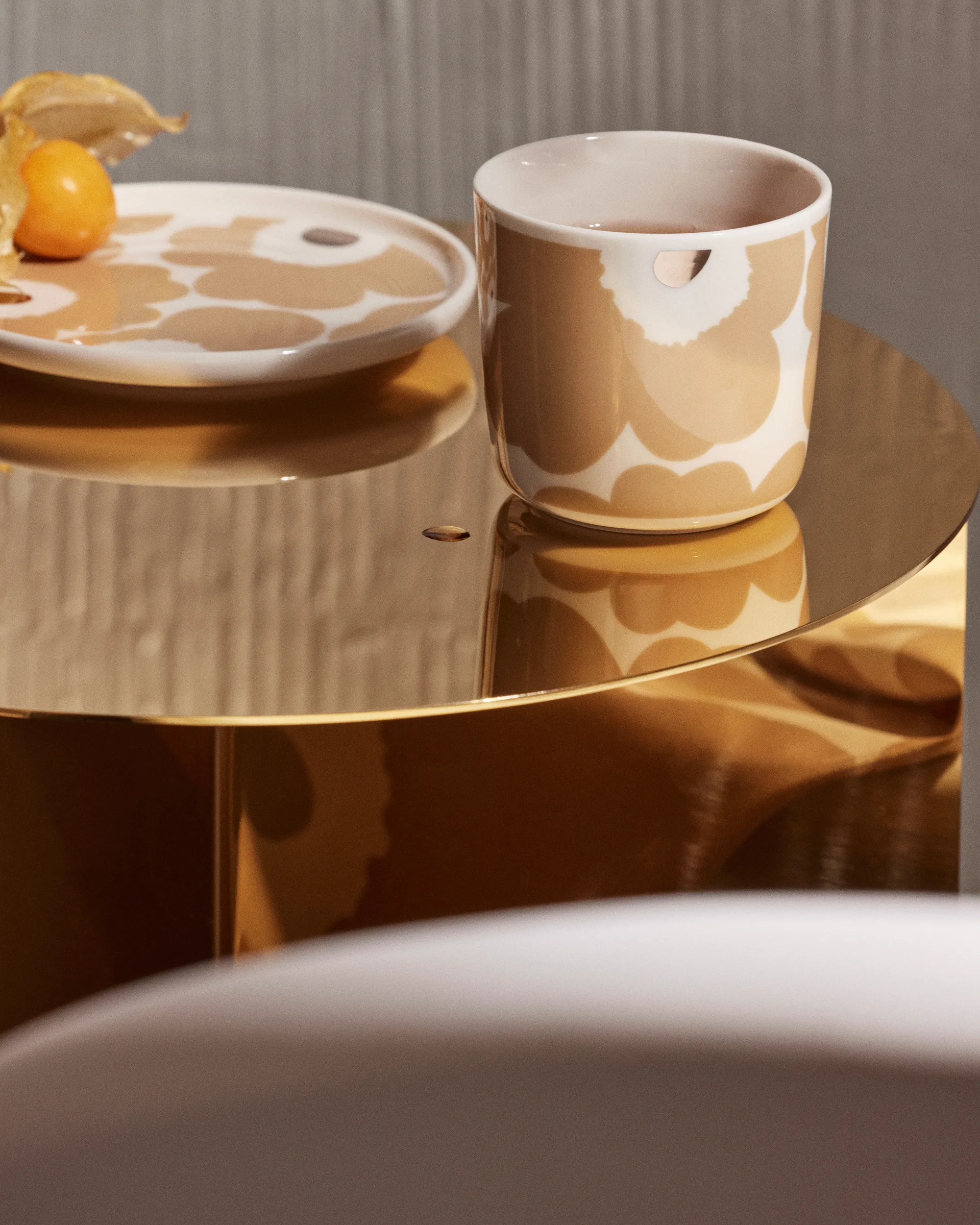 Unikko cup with saucer 20 cl 2 pack, Beige-white Marimekko