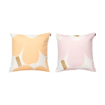Unikko cushion cover 50x50 cm 2 pieces - White-Light pink-apricot - Marimekko