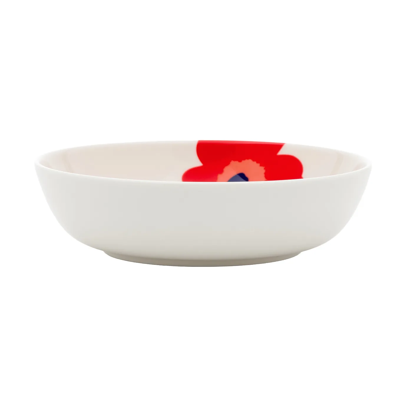Unikko deep plate, White-red-blue Marimekko