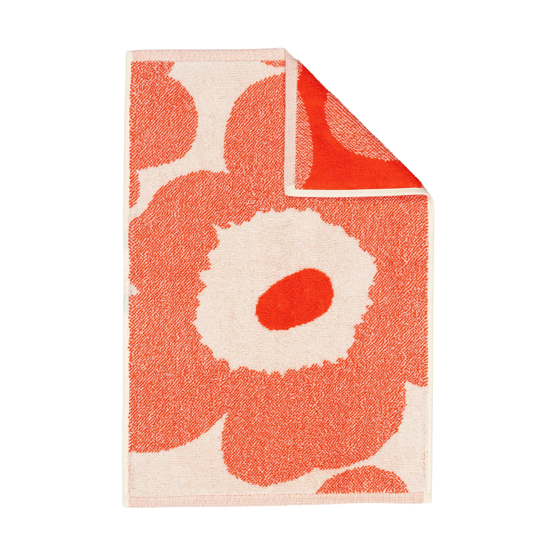 Unikko guest hand towel 32x50 cm, Off white-orange red Marimekko