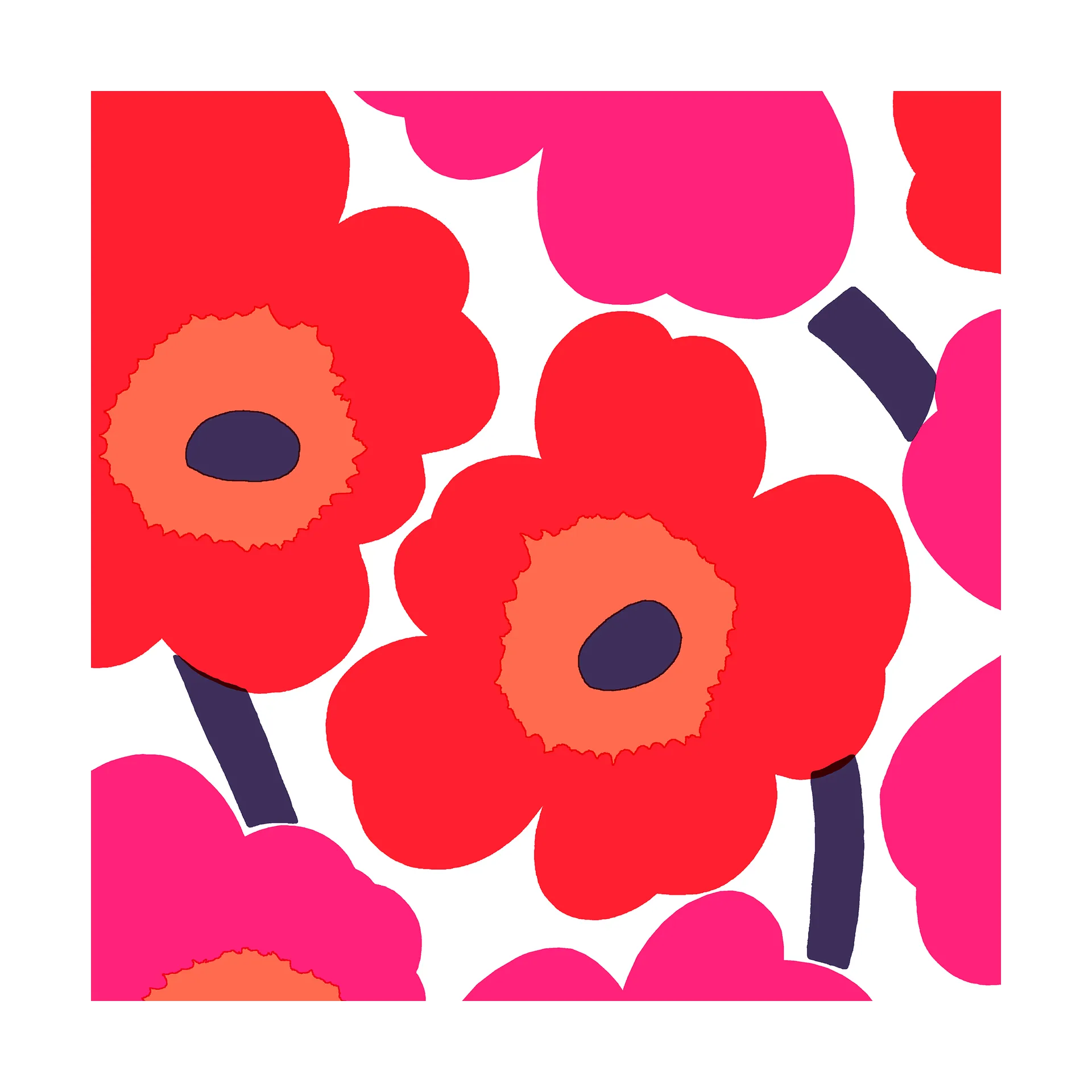 Unikko napkins 33x33 cm 20-pack, Red Marimekko