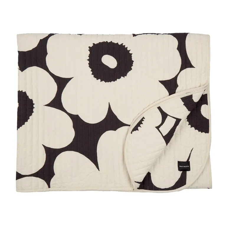 Unikko sheet 160x260 cm, charcoal, off white Marimekko