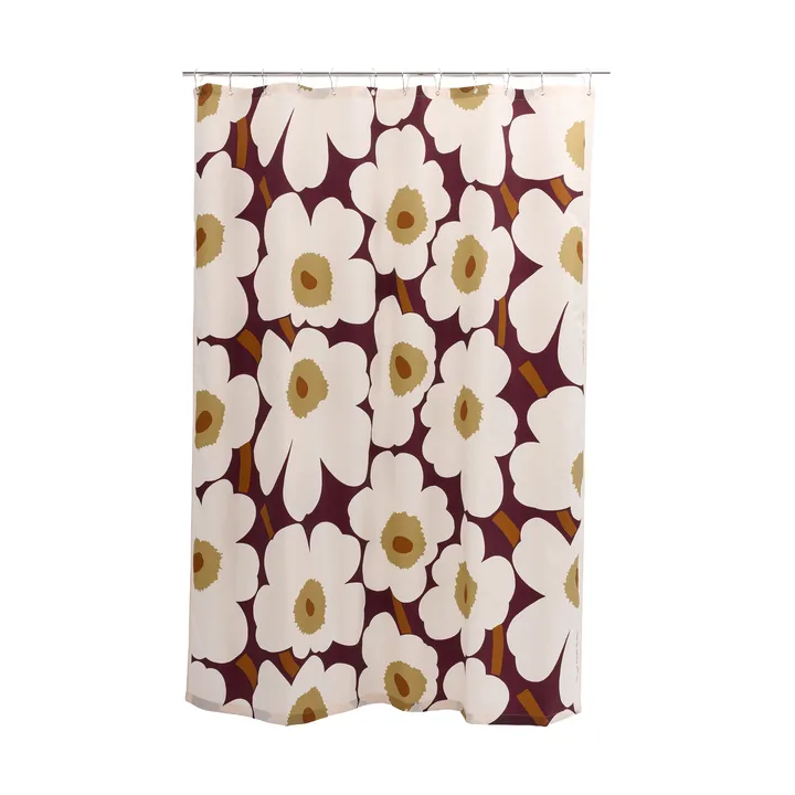 Unikko shower curtain - Plum-pink-elmwood-toffee - Marimekko