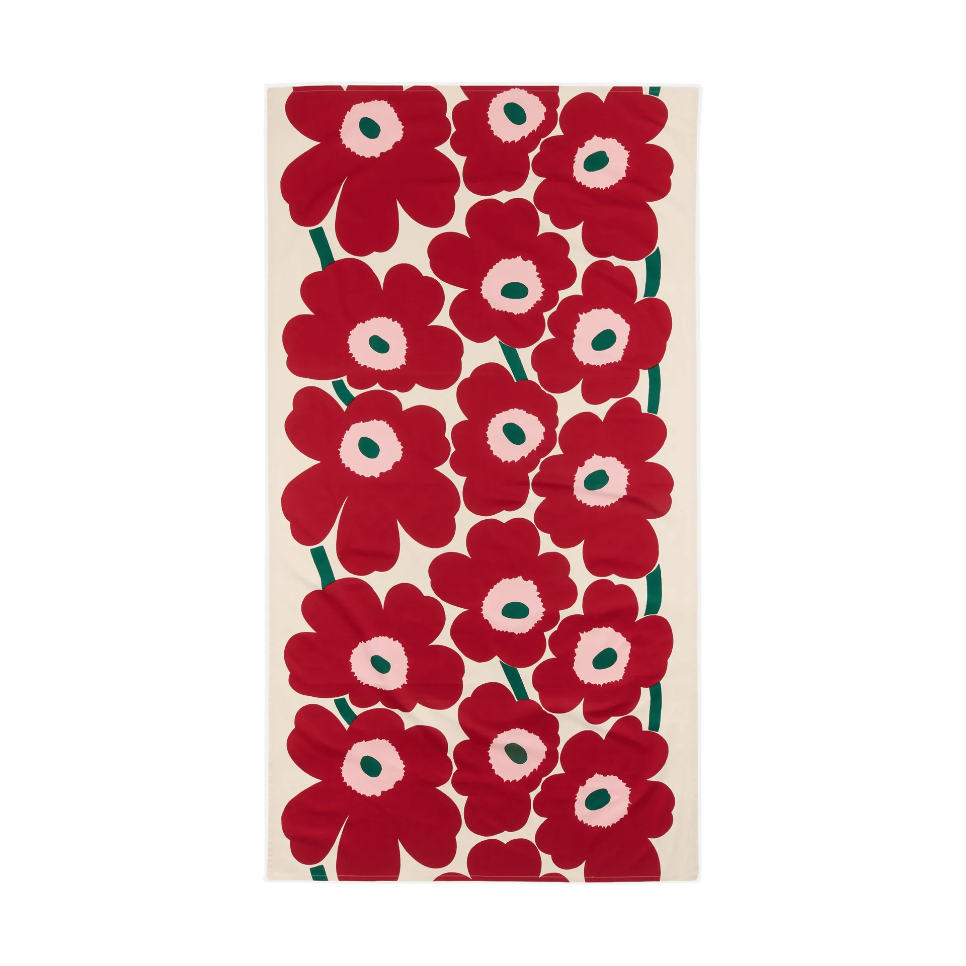 Unikko tablecloth, Off white-cranberry-rose, 135x250 cm Marimekko