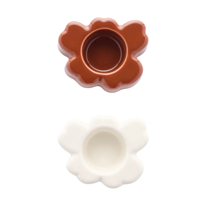 Unikko tealight holder 3x10 cm 2 pieces - White-chestnut - Marimekko