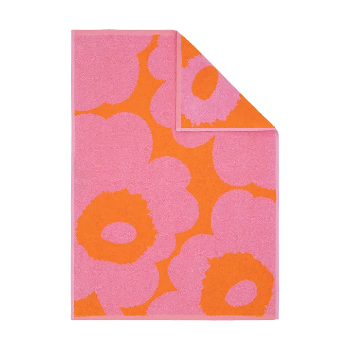 Unikko towel 50x70 cm - Orange-pink - Marimekko