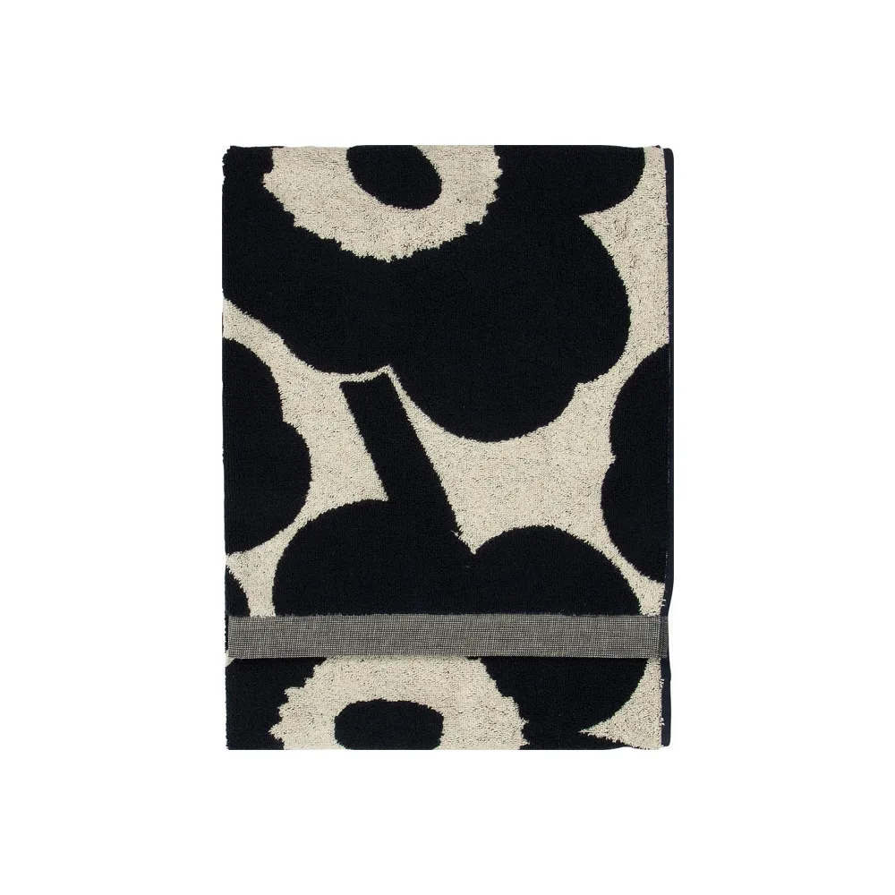 Unikko towel natural white-dark blue, 70x150 cm Marimekko