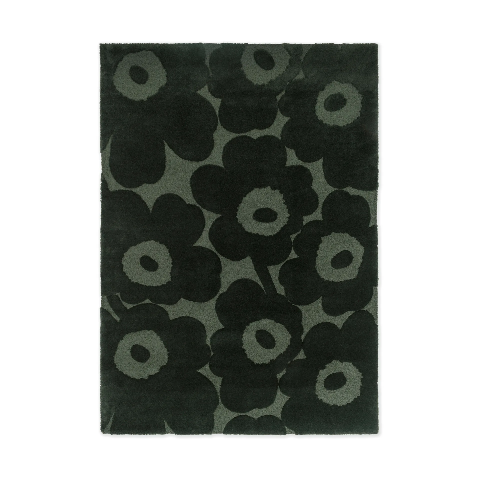Unikko wool rug, Dark green, 250x350 cm Marimekko