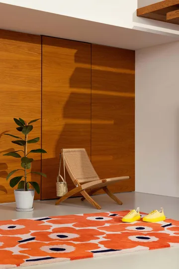 Unikko wool rug - Orange red, 250x350 cm - Marimekko