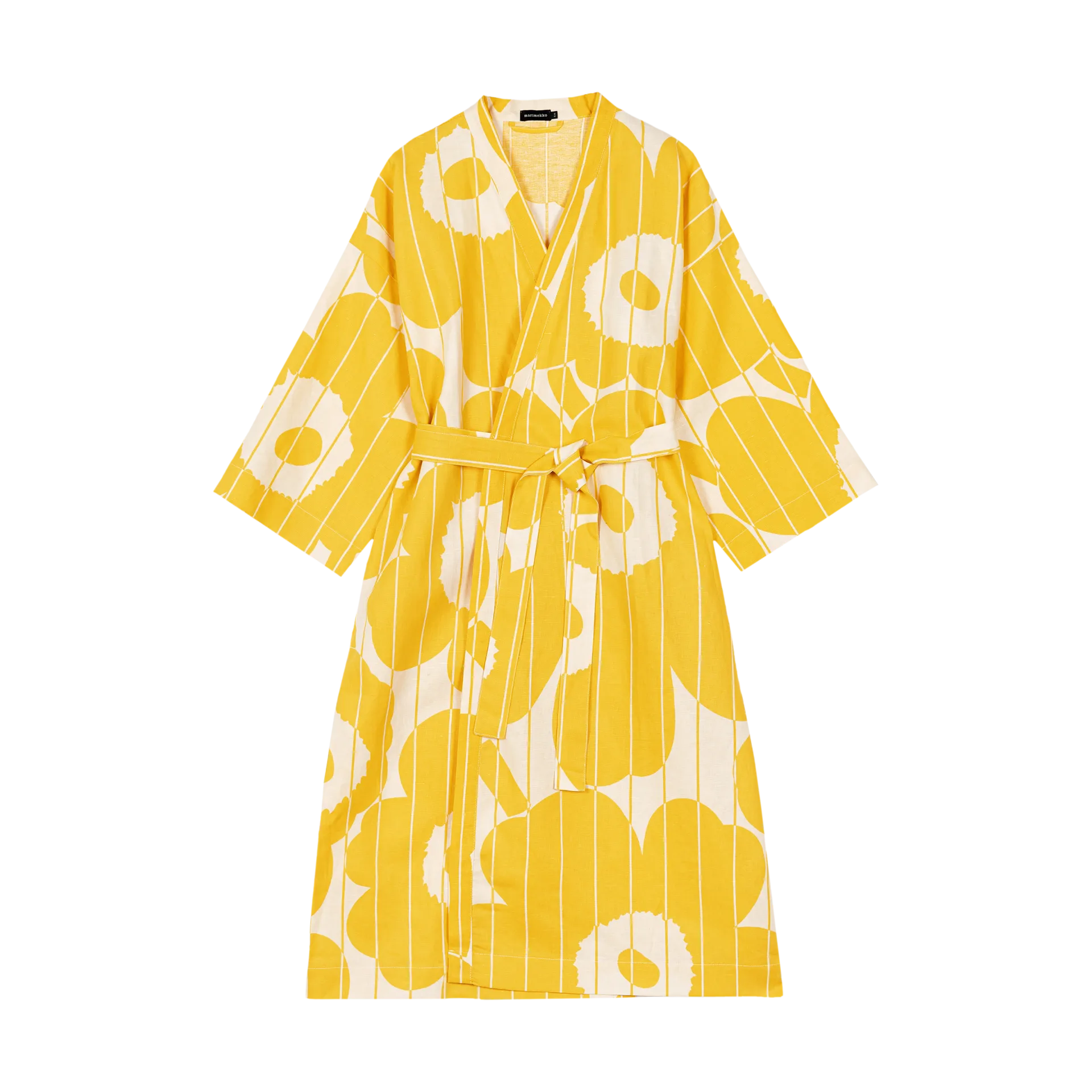 Vesi Unikko bathrobe S/M, Spring yellow-ecru Marimekko