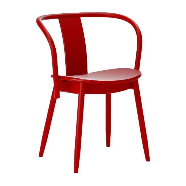Icha chair, Red varnished beech Massproductions