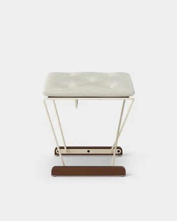 Spark footstool, ivory-walnut stained beech - Romo Ruskin Quill 7757/10 - Massproductions