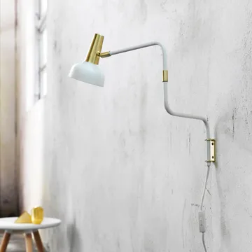 Ray table lamp - white, oak detail on screen - Mater