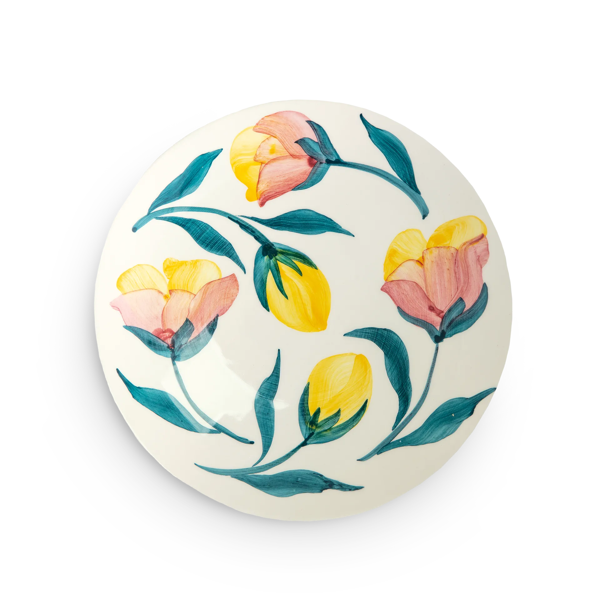 Flowers tulips side plate Ø20 cm, White Mateus