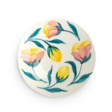 Flowers tulips side plate Ø20 cm - White - Mateus