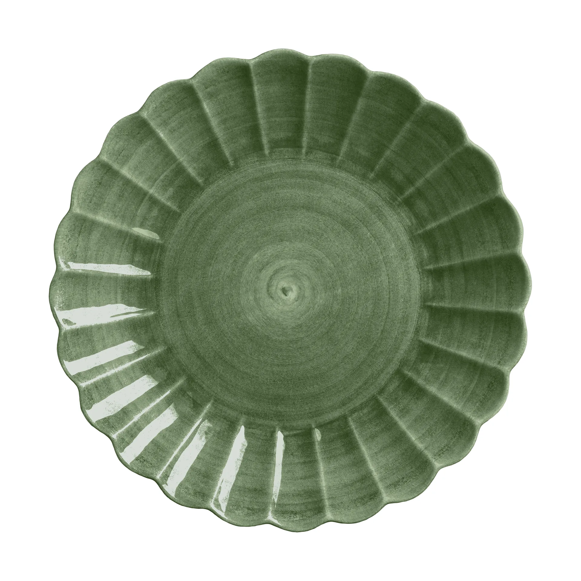 Oyster fat round 42 cm, Forest green Mateus