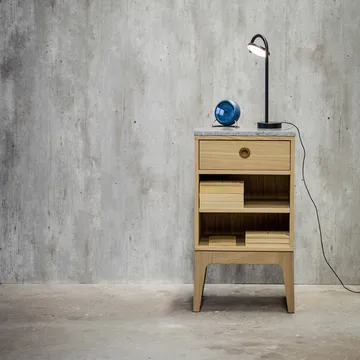 Höllviken bedside table - light gray, 1 drawer - Mavis