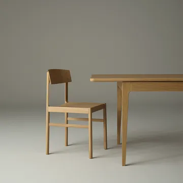 Höllviken dining table - Oak white-pigmented matte lacquer-2 insert-oak at 50 cm - Mavis