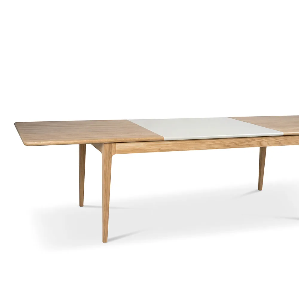 Höllviken dining table, oak, white pigmented matte lacquer Mavis