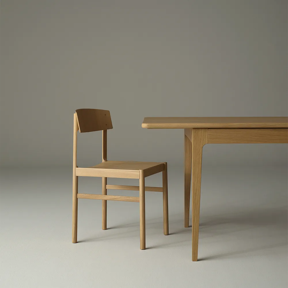 Höllviken dining table, oak, white pigmented matte lacquer Mavis