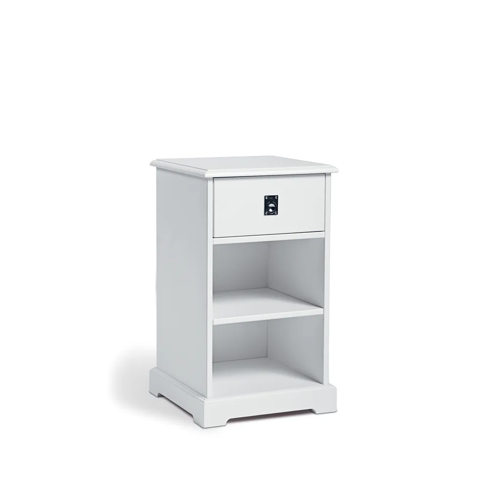Smögen bedside table, white lacquer Mavis