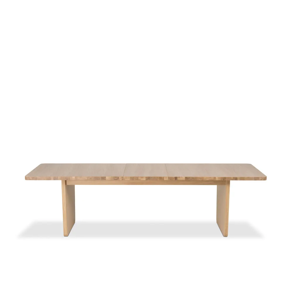 Vaud dining table, White pigmented oak, 2 pcs inserts Mavis