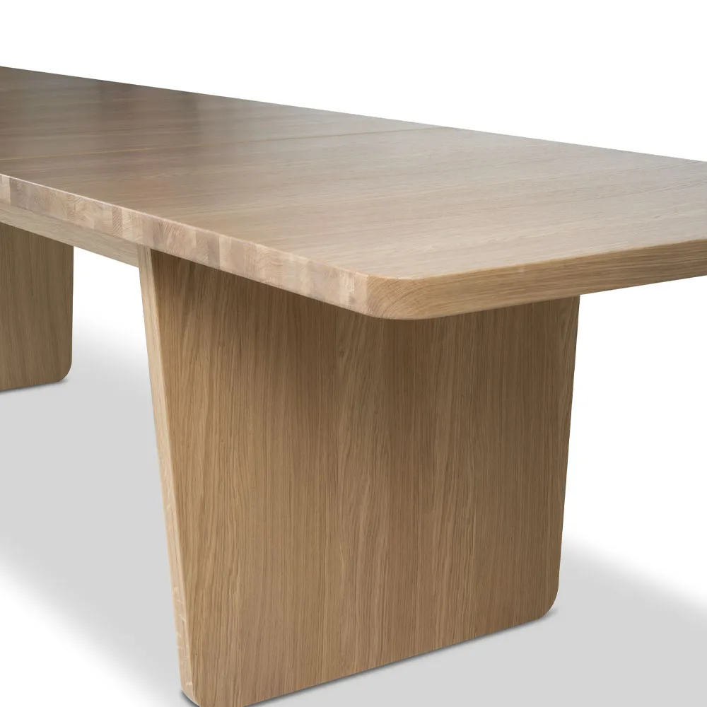 Vaud dining table, White pigmented oak, 2 pcs inserts Mavis