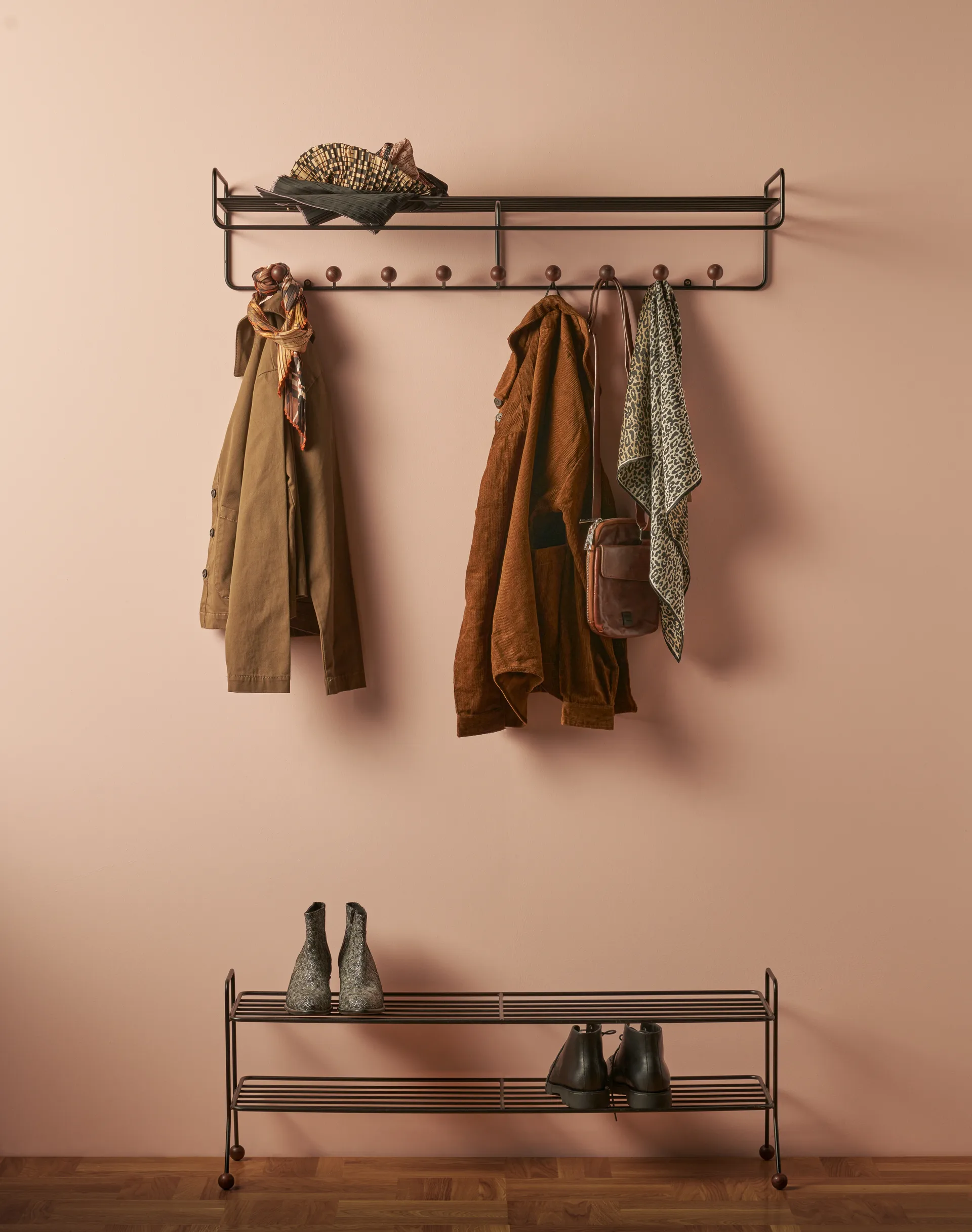 Bill Hat rack L hat rack, Black-dark-brown Maze