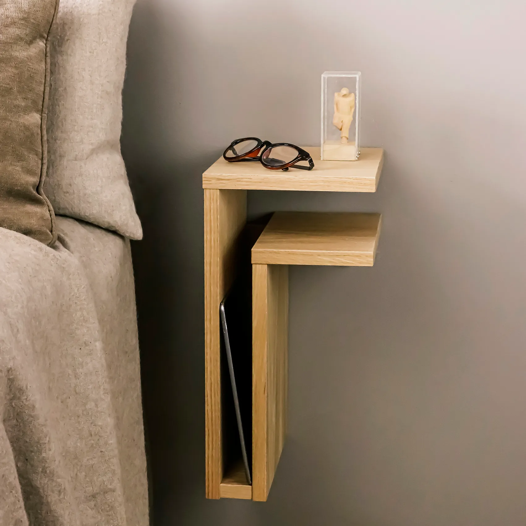 F-shelf wall shelf oak, shelf right Maze