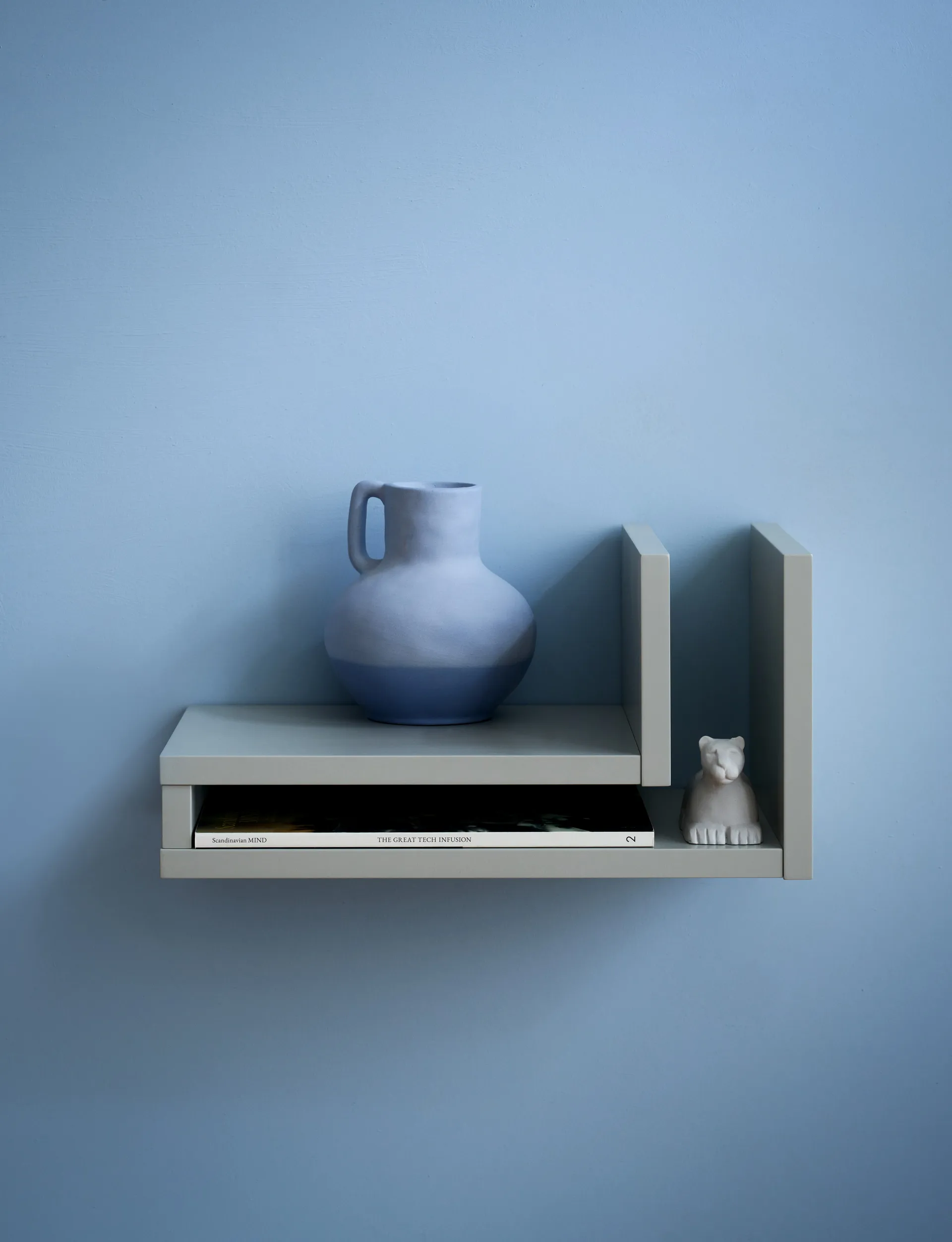 F-shelf wall shelf silk grey, Shelf to left Maze