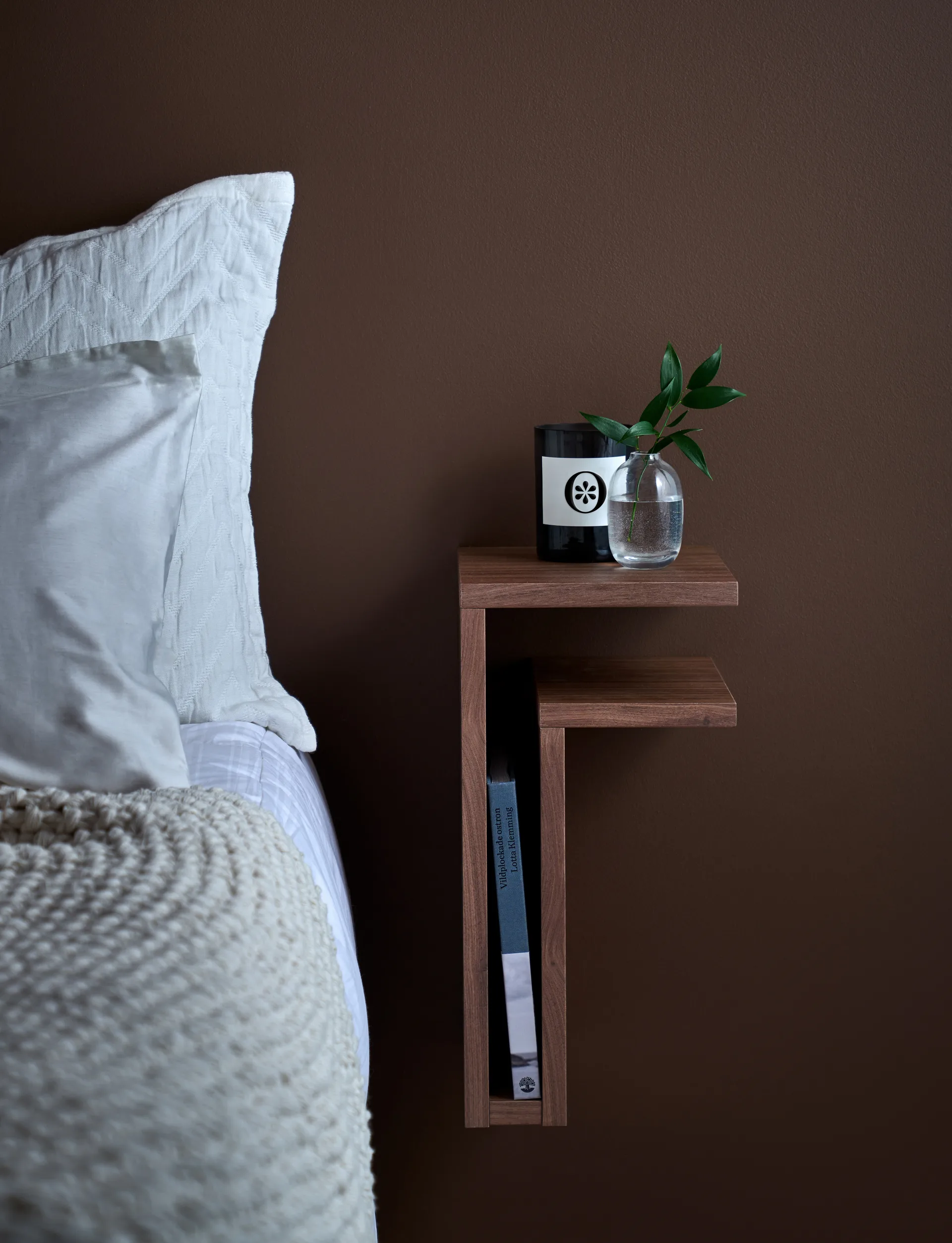 F-shelf wall shelf walnut, shelf - right Maze