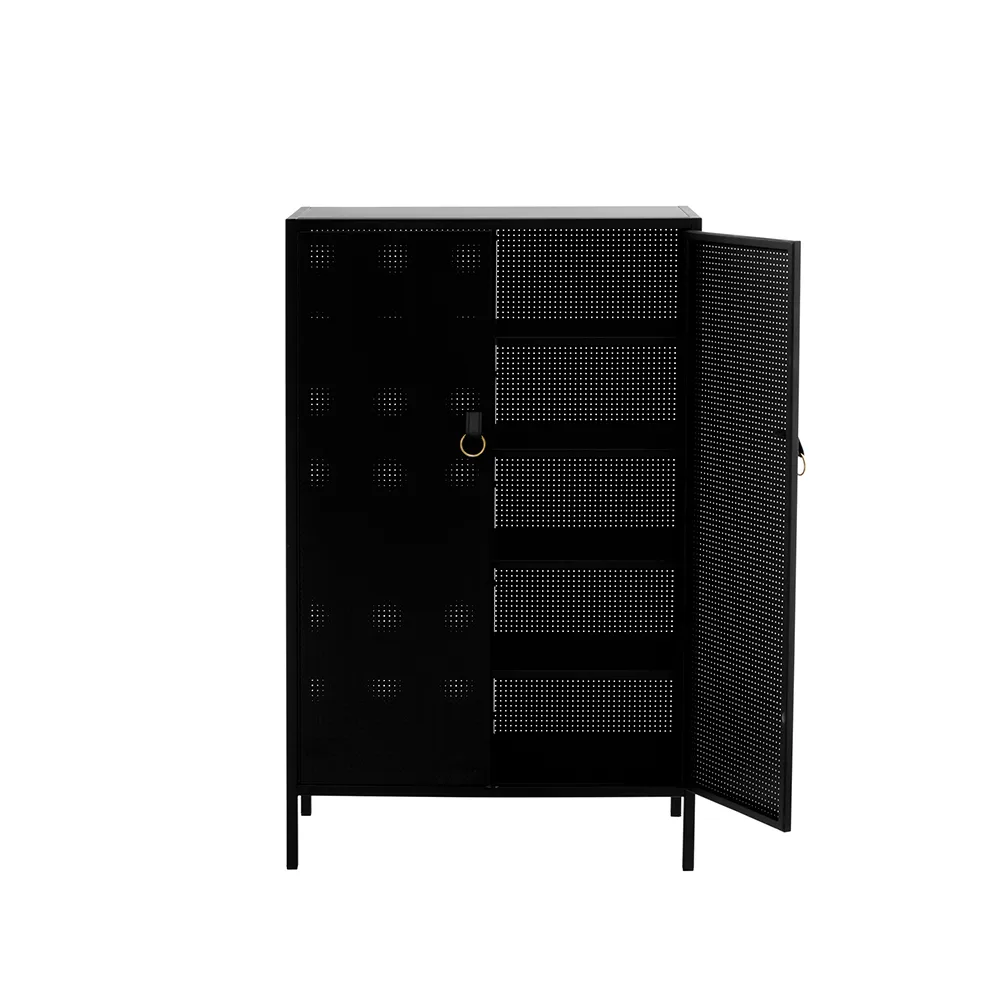 Francis cabinet, Black. black leather Maze