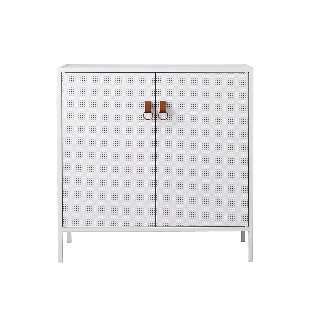 Liza cabinet, White. leather details Maze