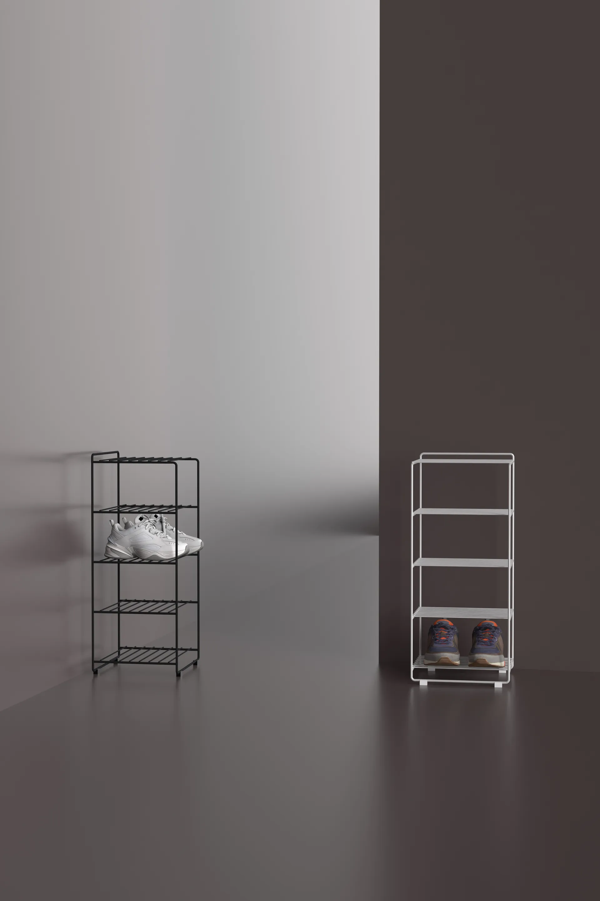 Maze Shoescraper shoe shelf, White Maze