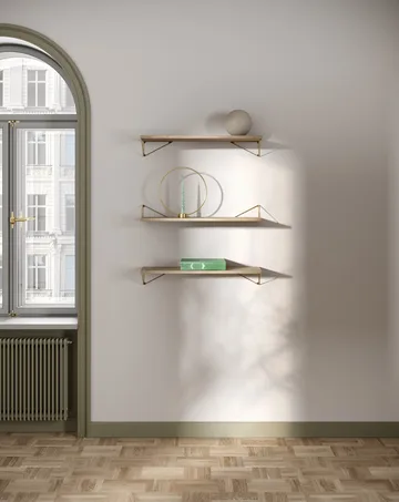 Pythagoras Bundle A shelving system oak-brass - Maze