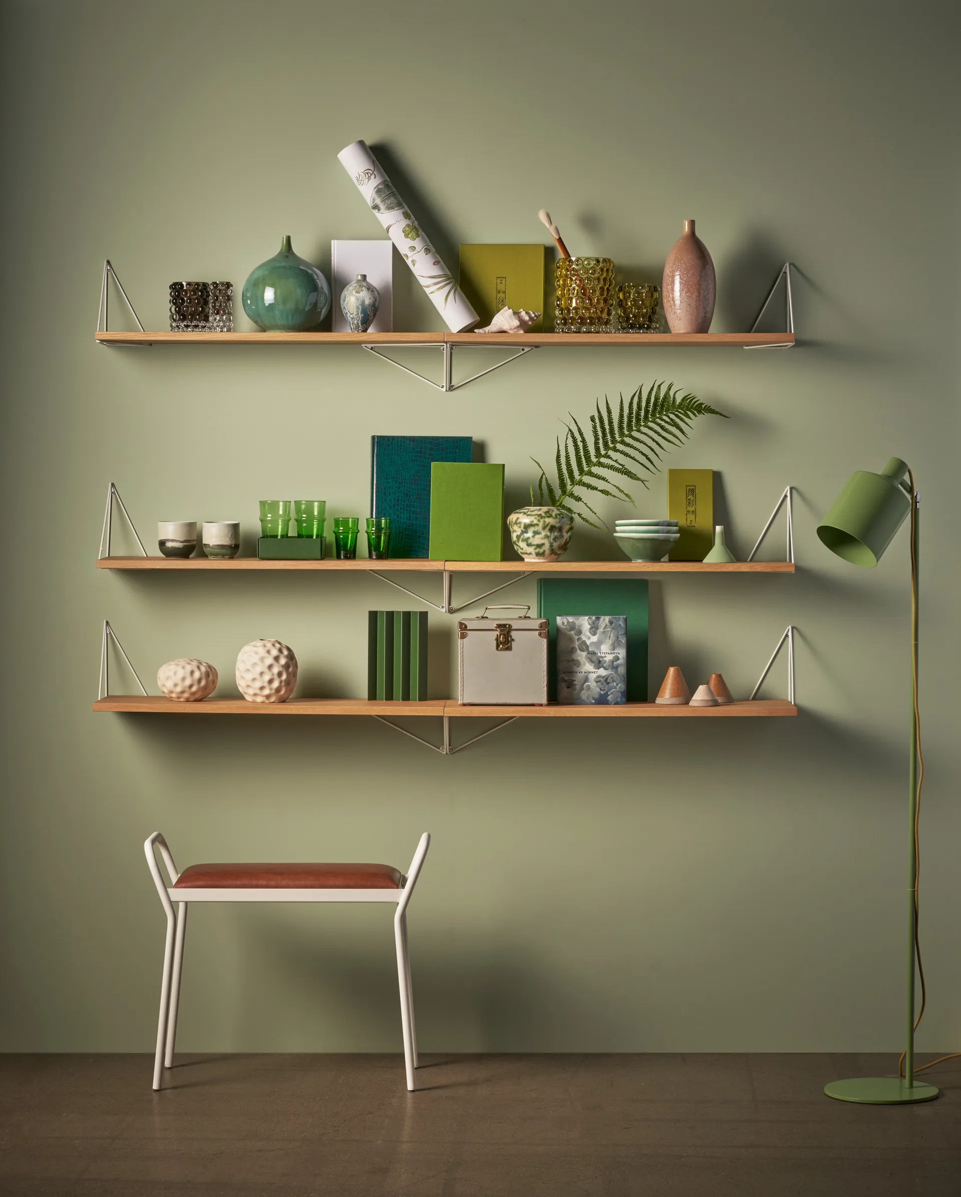 Pythagoras Bundle B shelving system oak-white,  Maze