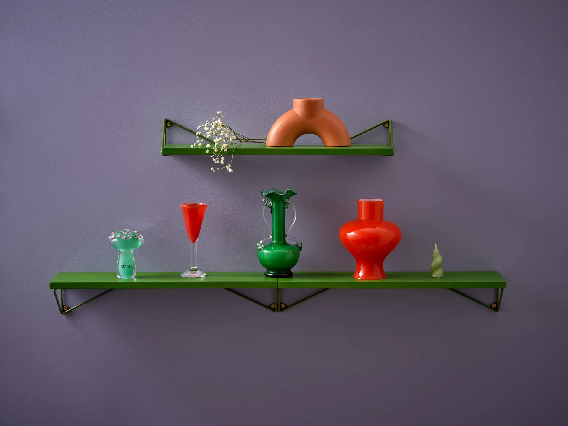 Pythagoras XS shelf limited edition, Fern green Maze