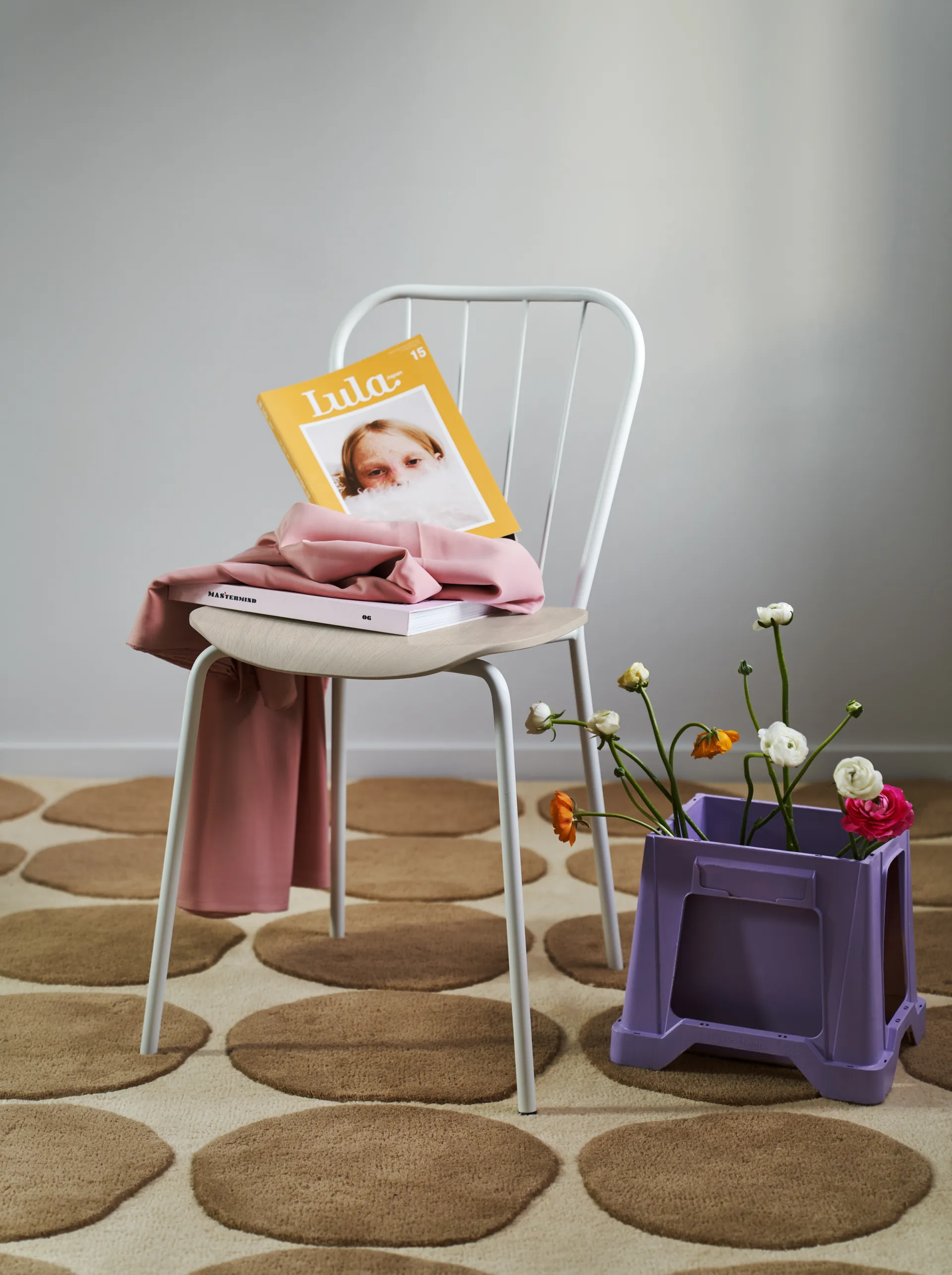 Same Chair stool, White-white oak Maze