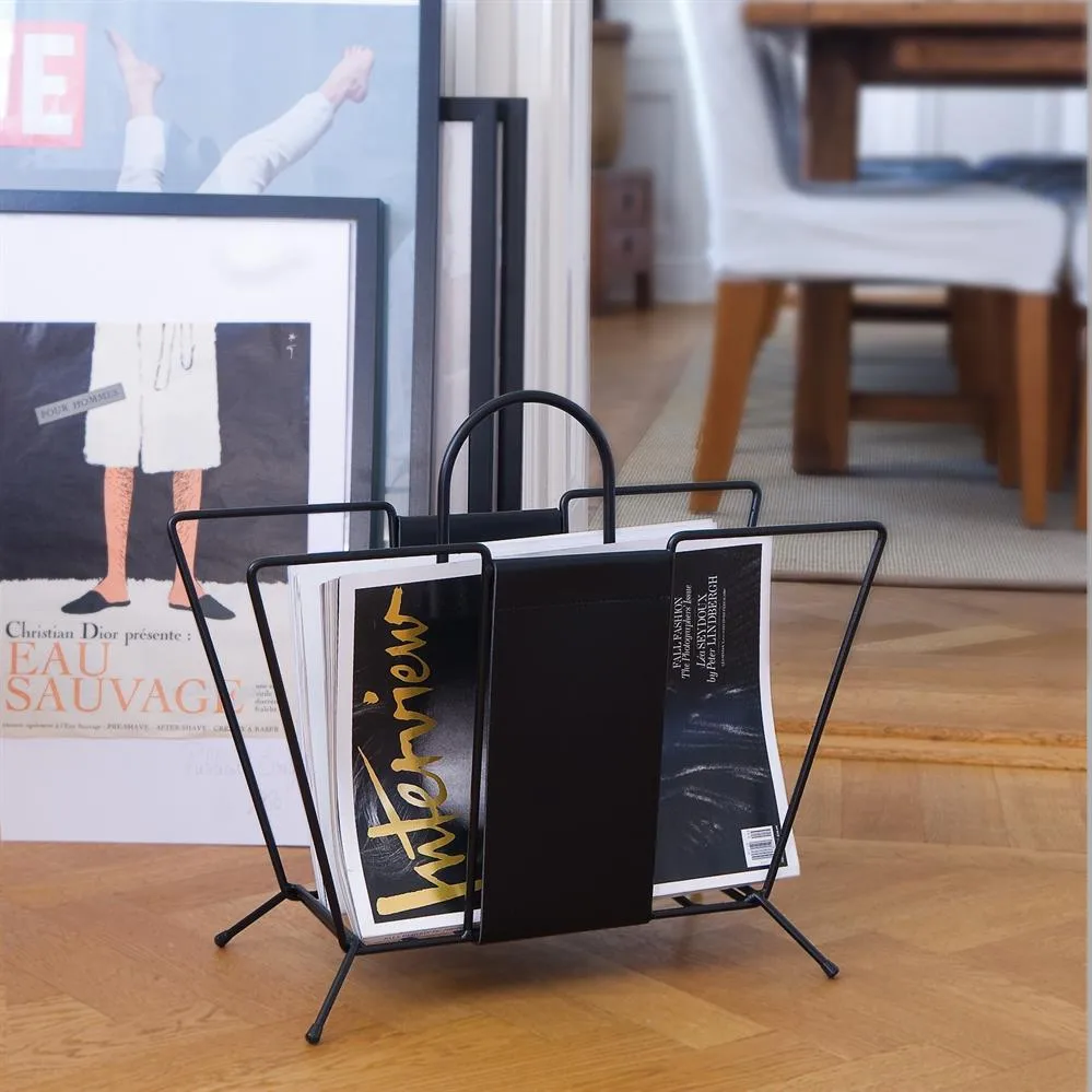 Suitcase magazine holder, black Maze