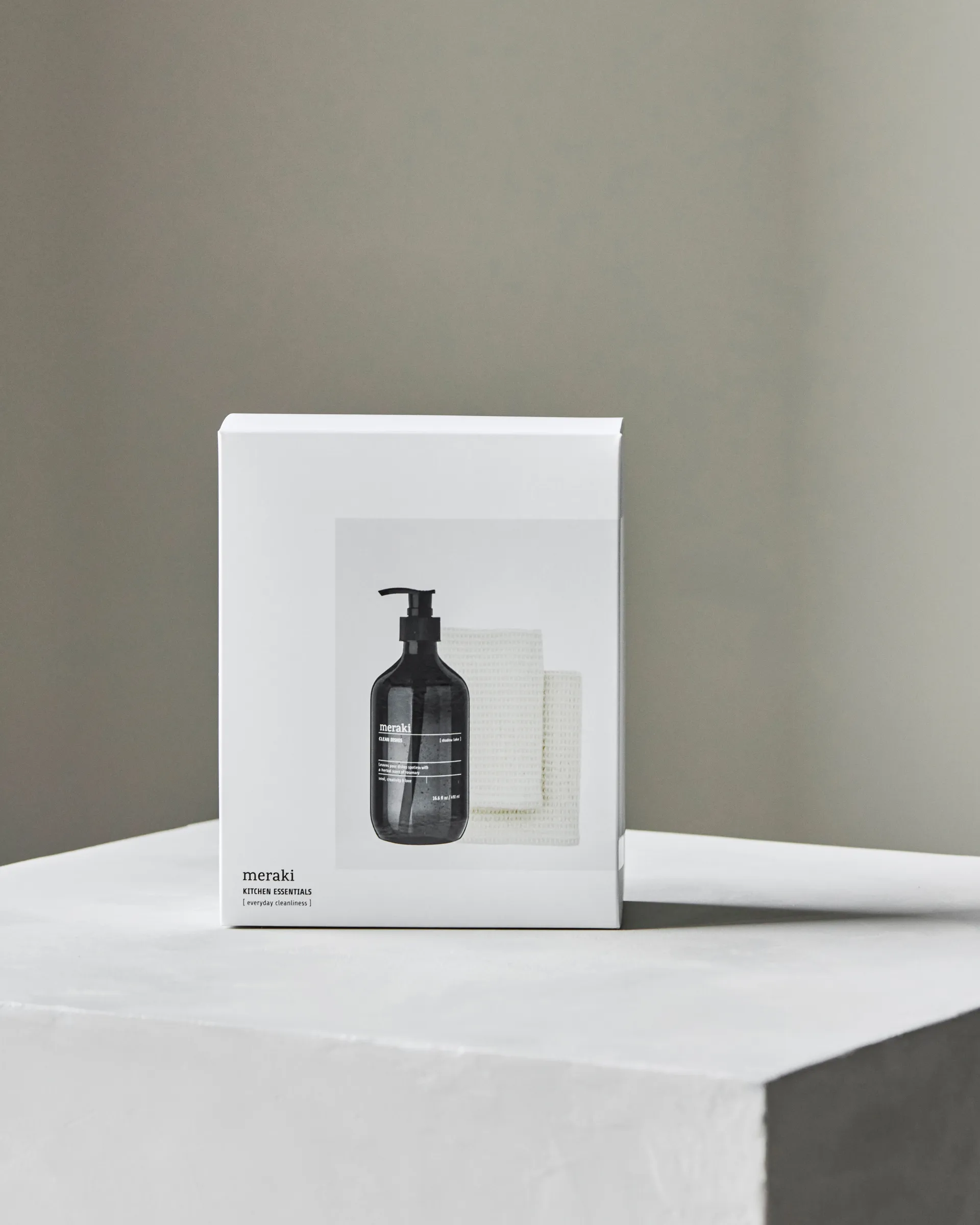 Meraki gift set dish soap and dishcloth 3 pieces, Shadow lake Meraki