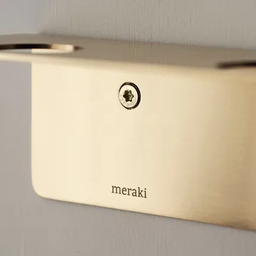 Meraki shelf with bottle hanger and hook - Brushed brass finish - Meraki