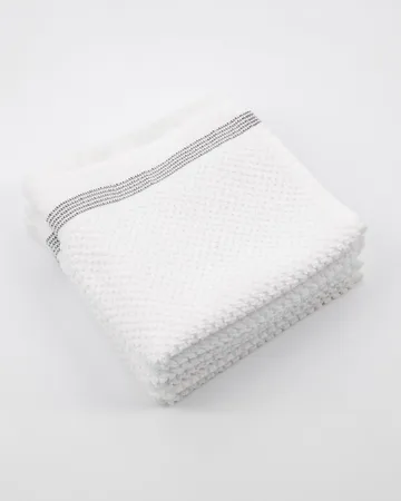 Meraki towel white with grey streck 3-pack - 30x30 cm - Meraki