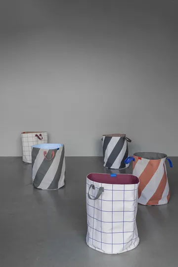 Diagonal laundry basket Ø40x50 cm - Brick-sand - Mette Ditmer