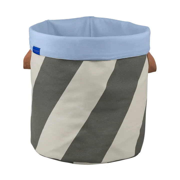Diagonal laundry basket Ø40x50 cm - Dark olive-sand - Mette Ditmer